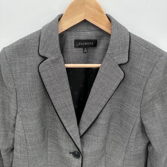 Talbots Black & White Notched Collar Double Button Blazer // 8 - Picture 2 of 9